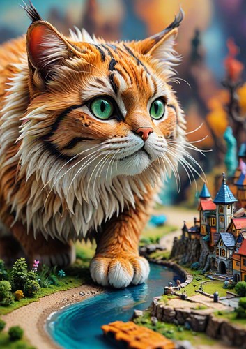 Gatto terra in - in, miniatura