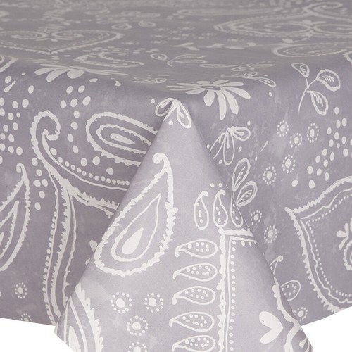 Tovaglia pvc paisley grigio - tovaglia,