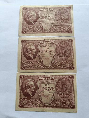 Lotto tre banconote lire - lotto,