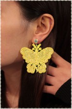 Orecchini pizzo macrame fluo