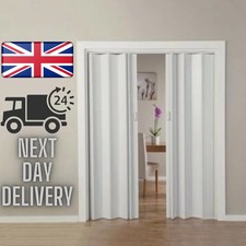 Pannelli Fisarmonica Porta PVC Pieghevole Effetto Rovere Bianco Doppia Apertura Centrale