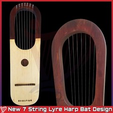 7 Corde Nylon Bat Design – Mini Arpa Lira Fatta a Mano, Chiave Tuning, Corde e Borsa