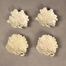 Piattini Antichi Ceramica Bianca Motivi a Rilievo Italia XIX Secolo Originali