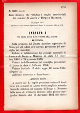 BORGO A MOZZANO CAPANNORI LUCCA 1884- 2 REGIO DECRETO-rettifica confini territ.