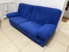 Divano in Alcantara Blu, Due Posti + Copri divano Grigio, Condizioni Perfette
