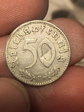 Moneta 50 Pfennig 1940 Deutsches Reich Zecca B Nazismo Aquila Svastica 