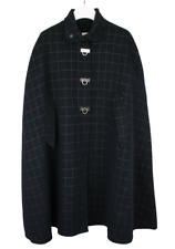 Sandro Cappotto Donna (Eu) 42 Mantella Poncho Misto Lana Paillettes Quadri Medio