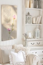 Pannello in Legno AMOR Dipinto a Mano Stile Shabby Chic