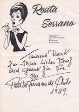 Rosita Serrano autografo