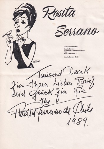 Rosita serrano autografo - serrano,