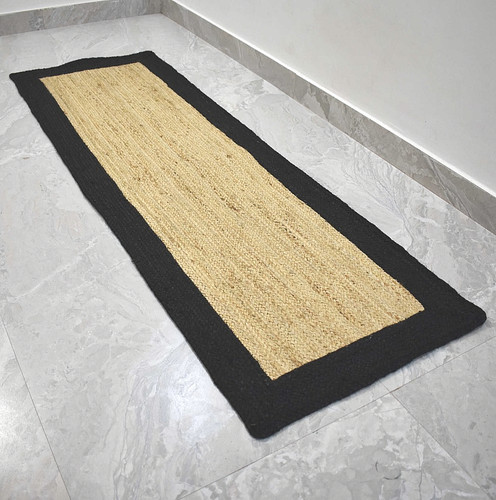 Tappeto runner bordo nero - , juta
