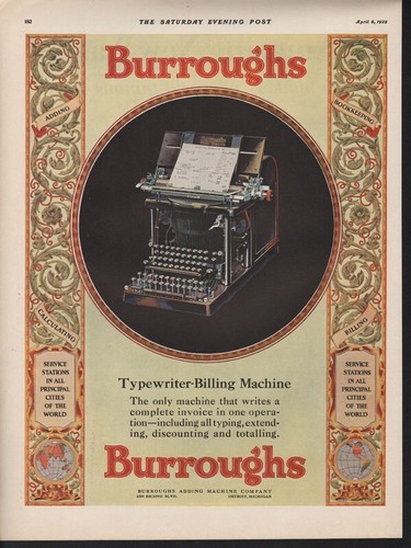 1929 burroughs macchina - 1929,
