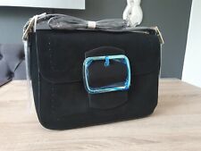 Borsa a mano Silvian Heach nera con fibbia in finta pelle scamosciata