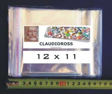 1000 Bustine in plastica trasparenti 12x11 cm con adesivo