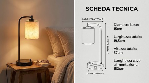 Lampada comodino led - lampada,