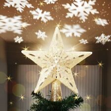 Puntale Luminoso per Albero di Natale Proiettore LED Forma Stella Oro Gioco Luce