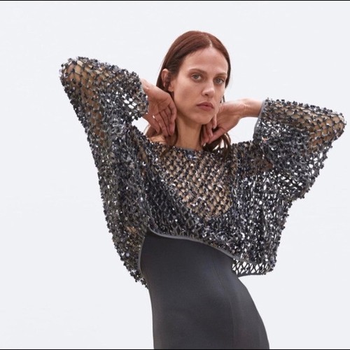 Zara top cropped maglia - zara, con