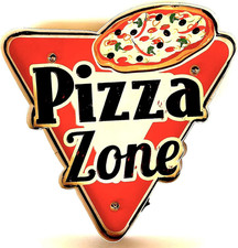 Cartello Luminoso Decorazione Pizzeria Rétro, Vintage, Insegna in Metallo, Prodo