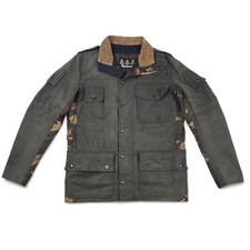 Giacca uomo BARBOUR Cowen Commando cotone cerato verde mimetica taglia small uomo 