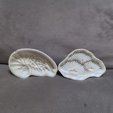 Stampi burro gelatina gelatina pietra ferro bianco periodo Meiji giapponese ventagli gamberi