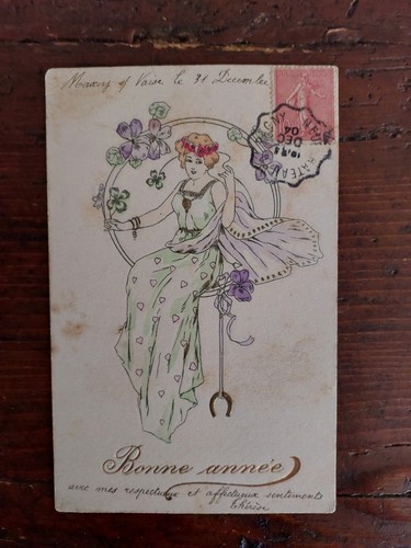 Cartolina francese bonne annee - bonne,
