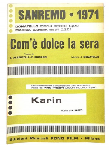 Ebond spartiti sanremo 1971 - spartiti-,