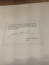 Signed Ansel Adamsyosemite And