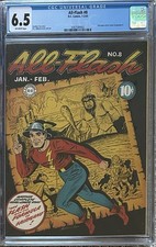 All-Flash #8 CGC 6.5 FN+ Golden Age 1943 ottima copertina