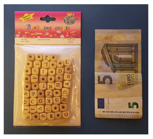 Perline legno lettere - perline, in
