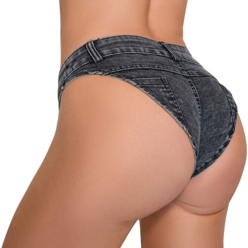 Perizoma denim elasticizzato