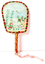 ventaglio cinese dipinto a mano anni 70 miniatura per bambole delizioso