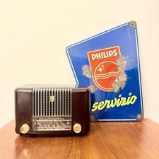 RADIO VINTAGE PHILIPS BX210U ART DECO A VALVOLE D’EPOCA BACHELITE ARREDO DESIGN