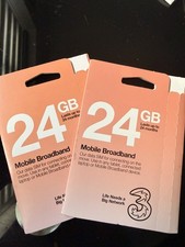 2 x Tre SIM Dati di Rete 24GB