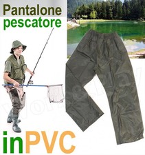 PANTALONE IMPERMEABILE ANTIPIOGGIA PESCATORE PVC BICI SCOOTER PIOGGIA BARCA