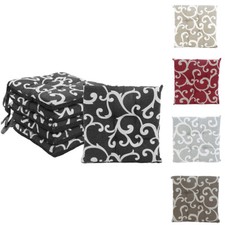 [5 COLORI] Set 6 Cuscini Sedie 40x40 a 4 Punti Laccetti Coprisedia Imbottito 022