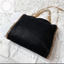 Borsa Stella McCartney Falabella Mini Tote Nera Oro Catena 2 Vie Tracolla Eco