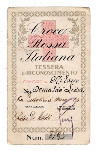 Tessera croce rossa - tessera,