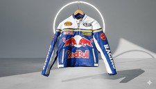 Giacca in pelle da corsa Red Bull F1 vintage - Giacca in vera pelle da uomo.