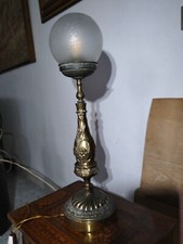 lampada tavolo stile impero ottone/bronzo sfera di vetro prima metà 900