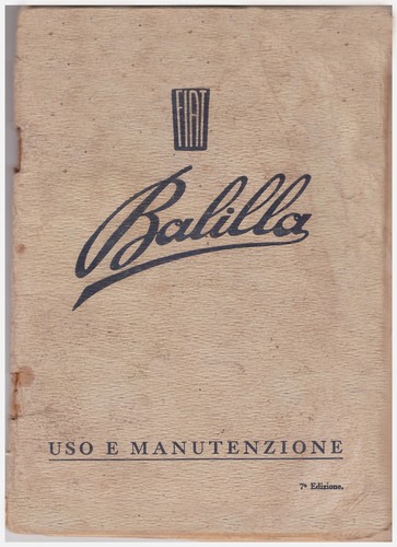 Fiat balilla manuale - fiat, e