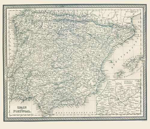Mappa storica spagna - mappa,