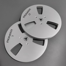 Un paio di bobine a nastro Pioneer argento 7'' per registratore a nastro PR-100 PR-85 RT-909 707