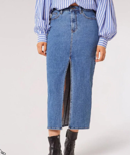 Gonna denim albicocca