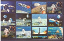 BHUTAN 1968 Apollo 11 Edizione 3D Michel 313-24 **/MNH