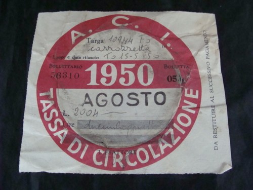 Bollo aci 1950 tassa - 1950,
