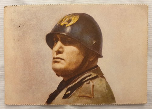 Cartolina mussolini propaganda - mussolini,