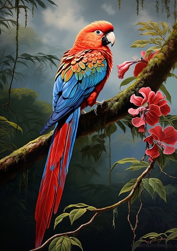 Rosella cremisi tropicale
