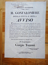 1829-Il Gonfaloniere della Città d' IMOLA-Avviso-Nuovo Ponte del Santerno+