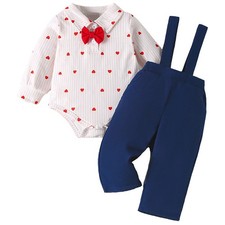 Pantaloni bretelle ragazzo baby party tutina a righe mosca costume neonato
