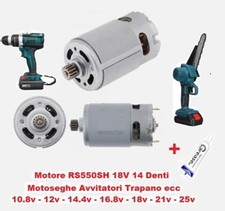 Motore RS550 18V/21V 22000 RPM  14 denti sostituzione ingranaggi elettroutensili